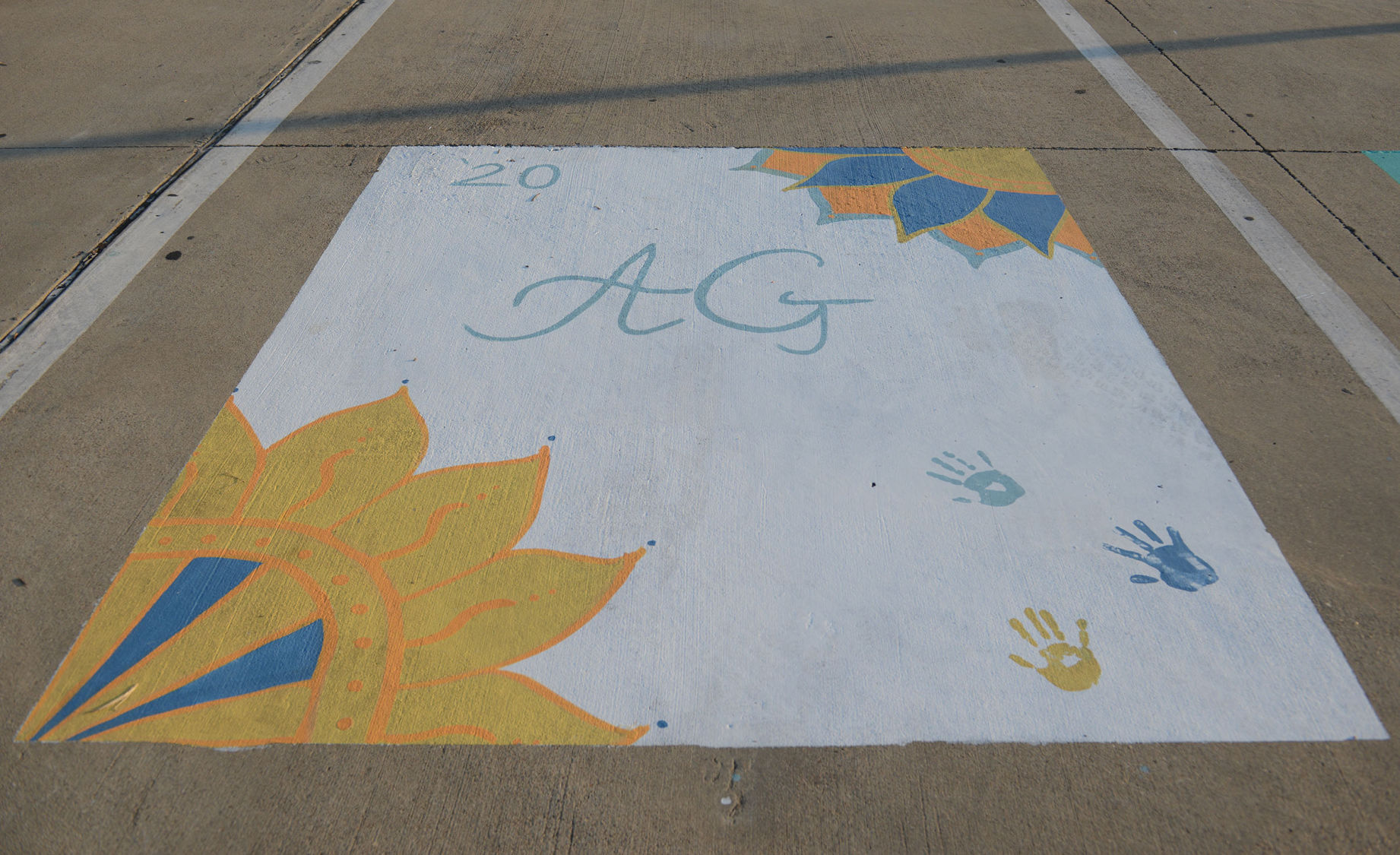 A&M Consolidated HS painted parking spots